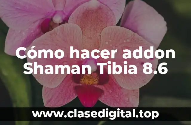 Cómo hacer addon Shaman Tibia 8.6