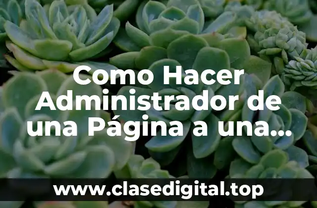 Como Hacer Administrador de una Página a una Persona