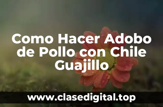 Como Hacer Adobo de Pollo con Chile Guajillo