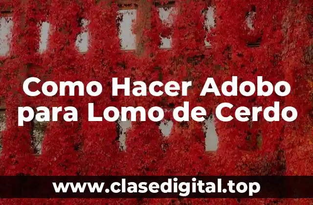 Como Hacer Adobo para Lomo de Cerdo