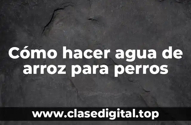 Cómo hacer agua de arroz para perros