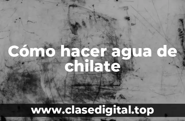 Cómo hacer agua de chilate