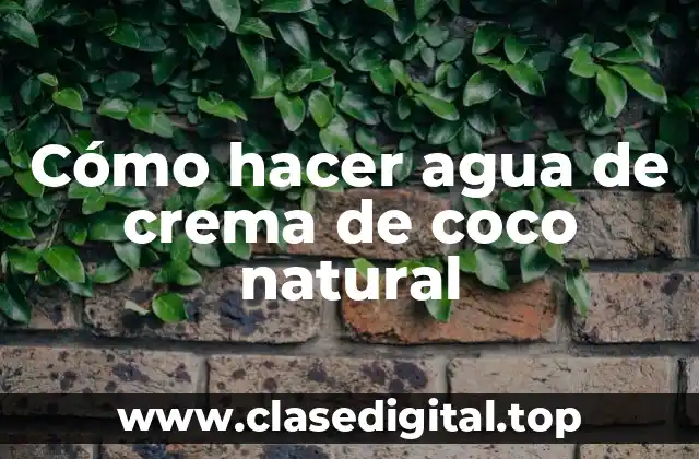 ¿Qué es el agua de crema de coco natural?