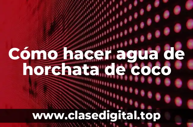 Cómo hacer agua de horchata de coco