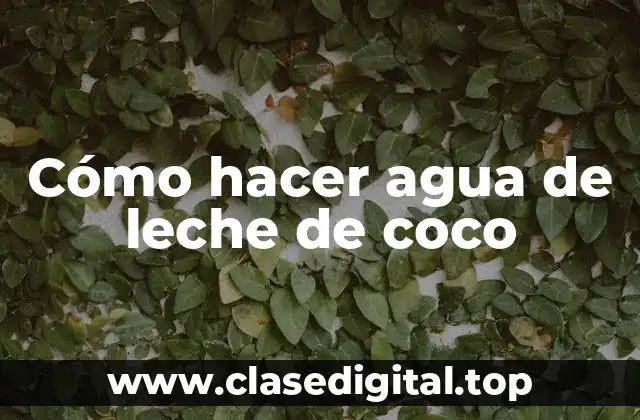 Cómo hacer agua de leche de coco