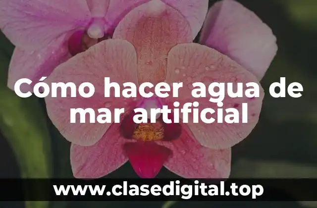 Cómo hacer agua de mar artificial