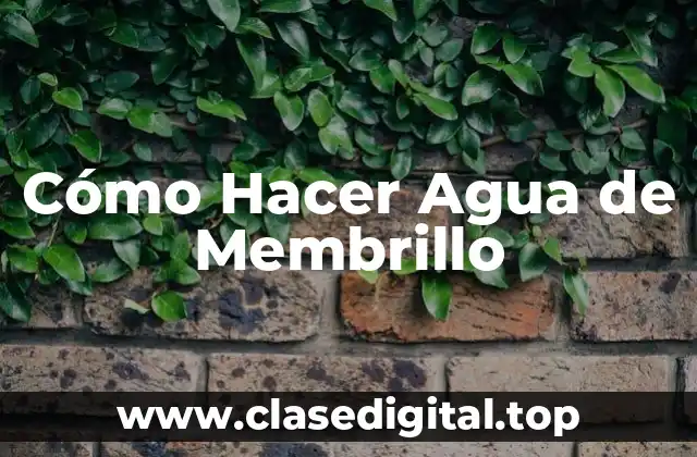 ¿Qué es el Agua de Membrillo y Para Qué Sirve?
