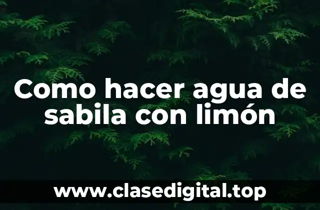 Como hacer agua de sabila con limón