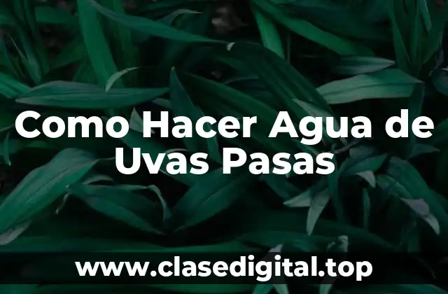 Agua de Uvas Pasas: ¿Qué es y para qué sirve?