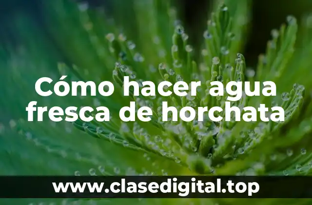 Cómo hacer agua fresca de horchata