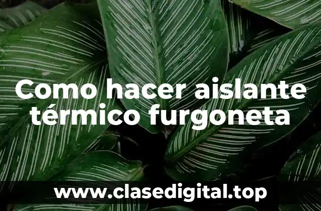 Como hacer aislante térmico furgoneta