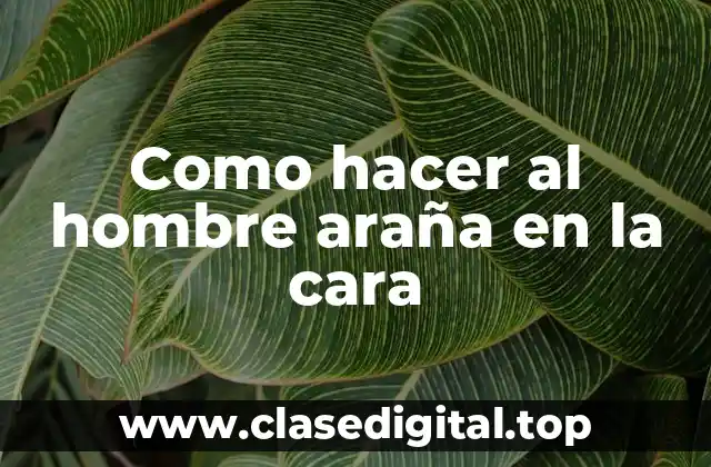 Como hacer al hombre araña en la cara