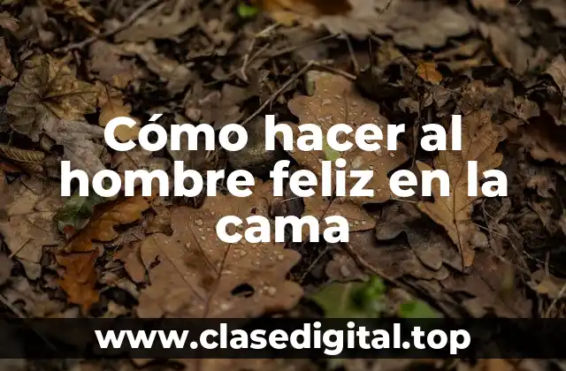 Cómo hacer al hombre feliz en la cama