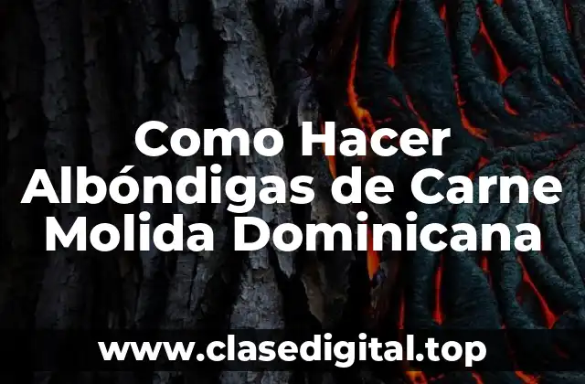 Como Hacer Albóndigas de Carne Molida Dominicana