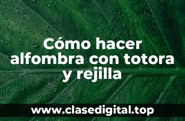 ¿Qué es la totora y la rejilla y para qué se utilizan en la creación de alfombras?