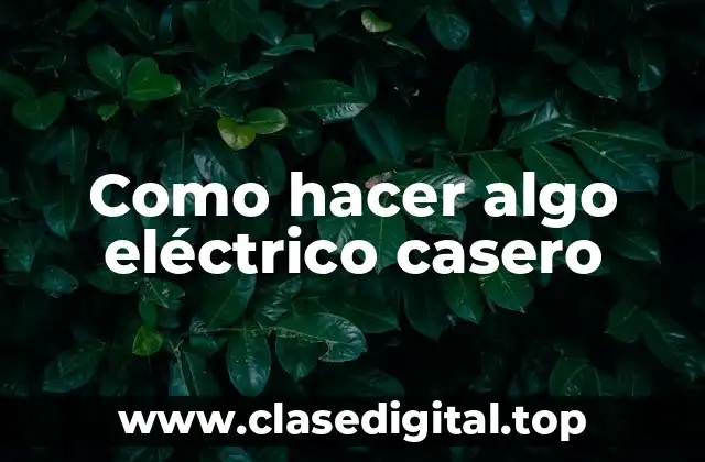 Como hacer algo eléctrico casero