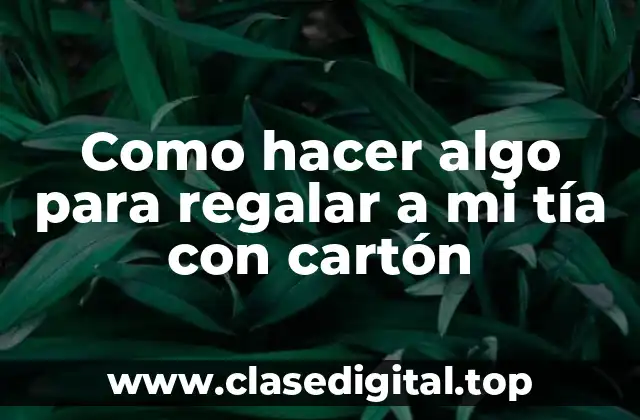 Como hacer algo para regalar a mi tía con cartón