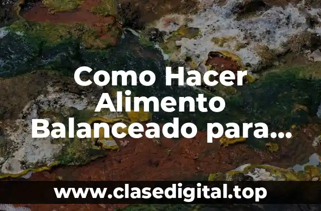 Como Hacer Alimento Balanceado para Pollos