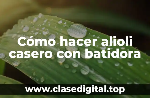 Cómo hacer alioli casero con batidora
