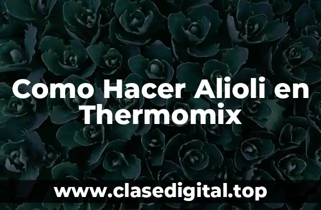 Como Hacer Alioli en Thermomix