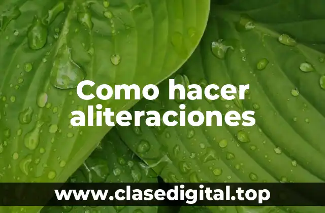 ¿Qué son las aliteraciones?