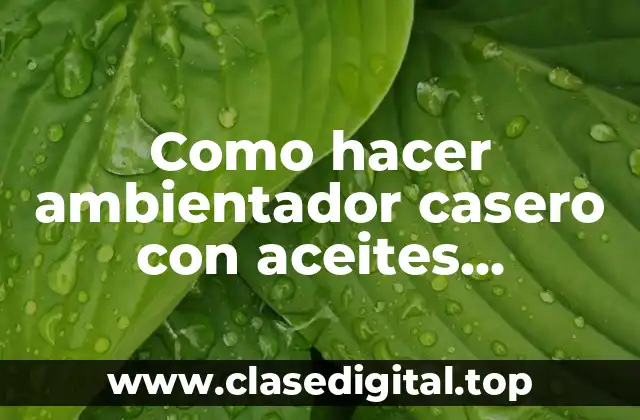 Como hacer ambientador casero con aceites esenciales