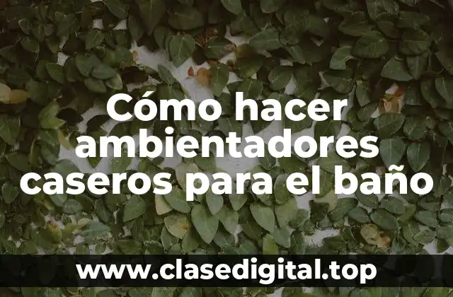 Cómo hacer ambientadores caseros para el baño