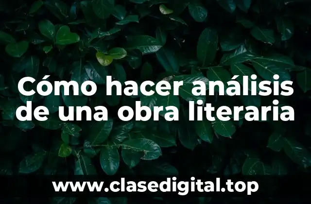 Análisis de una obra literaria