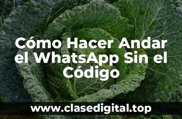 Cómo Hacer Andar el WhatsApp Sin el Código