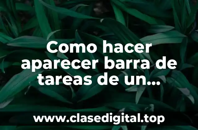 Como hacer aparecer barra de tareas de un programa