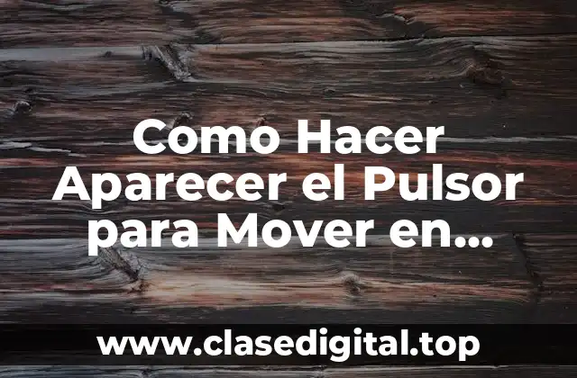 Como Hacer Aparecer el Pulsor para Mover en Autocad