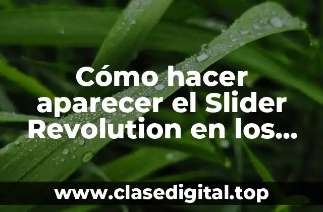 Cómo hacer aparecer el Slider Revolution en los móviles