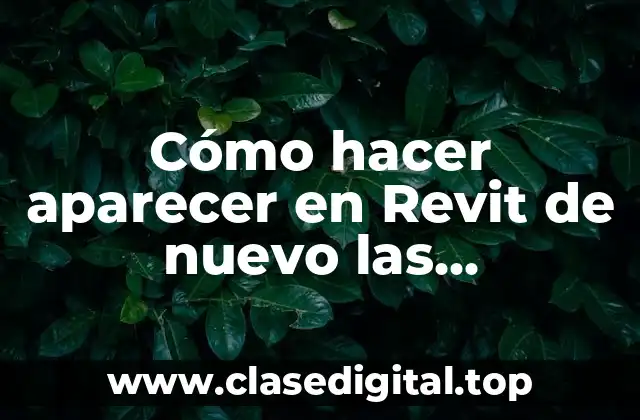 Cómo hacer aparecer en Revit de nuevo las propiedades