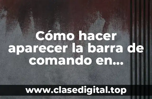 Cómo hacer aparecer la barra de comando en Autocad 2015
