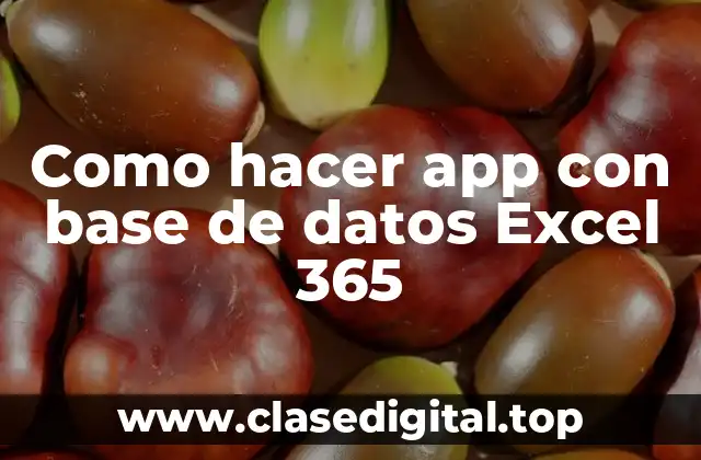 Como hacer app con base de datos Excel 365