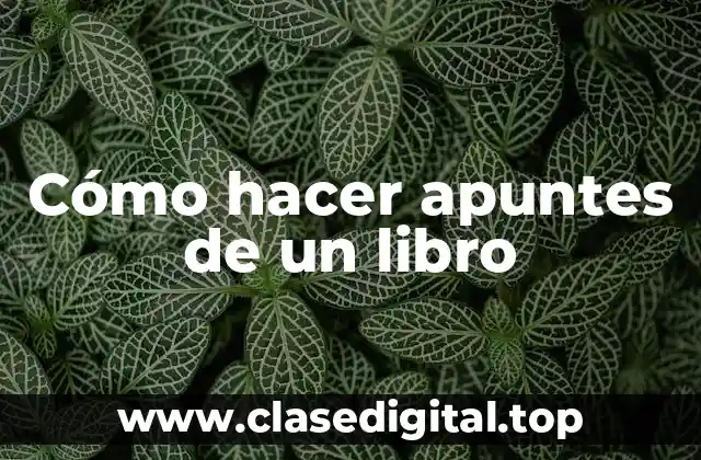 Cómo hacer apuntes de un libro