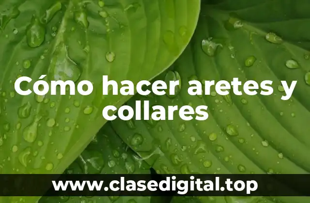 Cómo hacer aretes y collares