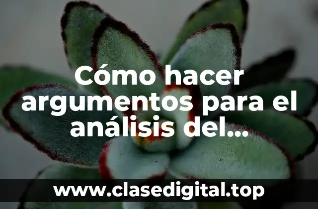 Cómo hacer argumentos para el análisis del problema