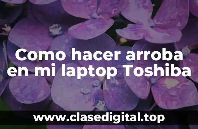 Como hacer arroba en mi laptop Toshiba
