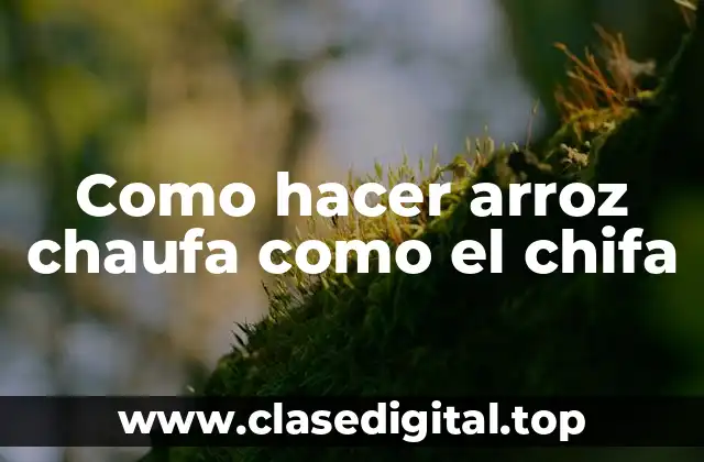 Como hacer arroz chaufa como el chifa