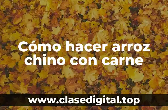 Cómo hacer arroz chino con carne