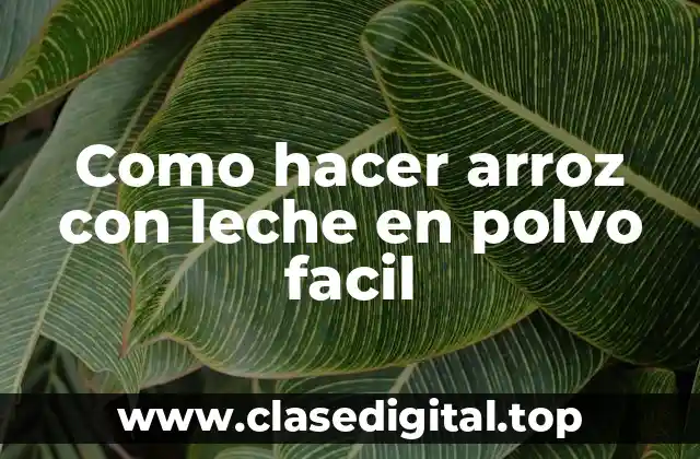 Como hacer arroz con leche en polvo facil