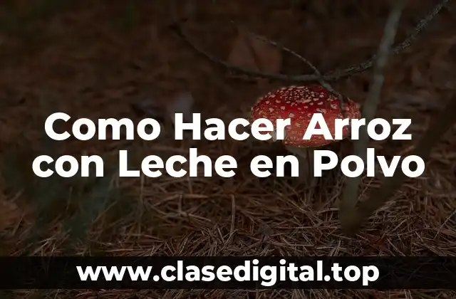Como Hacer Arroz con Leche en Polvo