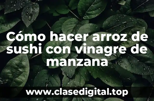 ¿Qué es el arroz de sushi con vinagre de manzana?
