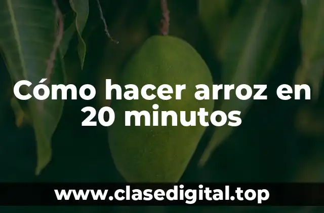 Cómo hacer arroz en 20 minutos