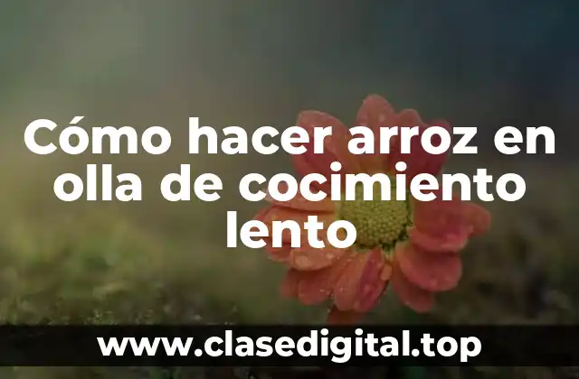 Cómo hacer arroz en olla de cocimiento lento