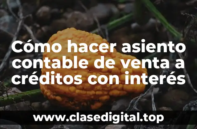 Cómo hacer asiento contable de venta a créditos con interés