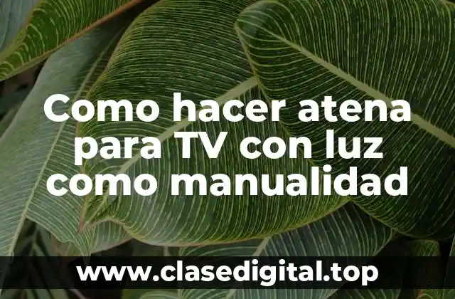 Como hacer atena para TV con luz como manualidad