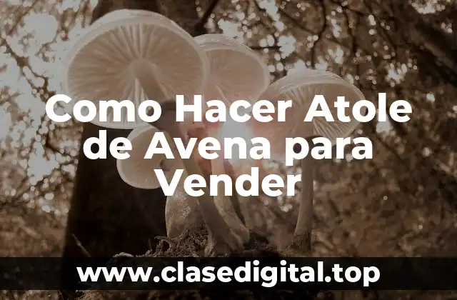 Como Hacer Atole de Avena para Vender