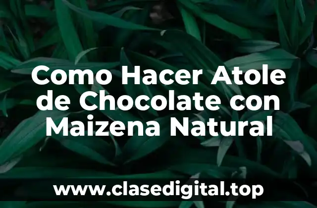 Como Hacer Atole de Chocolate con Maizena Natural